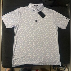 NWT Bad Birdie Baby Lush Golf Purple White Polo Shirt Mens sizes